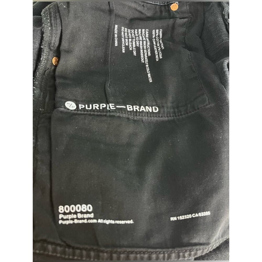 Purple Brand Men’s Cargo Pocket Jean Style P004 Black Denim Straight Leg Size 38 - Picture 3 of 9